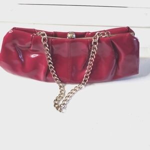Express Design Studio Purple Clutch Small Chain Strap Patent Leather Bag